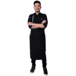 Conjunto Dólmã Cozinheiro Masculino de Zíper e Avental Saia Slim - Jaleca - Imagem 6