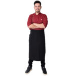 Conjunto Dólmã Cozinheiro Masculino de Zíper e Avental Saia Slim - Jaleca - Imagem 2